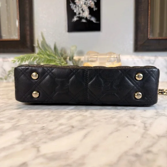 Metrocity Black Quilted Chain Shoulder Bag EUC - Picture 4 of 8